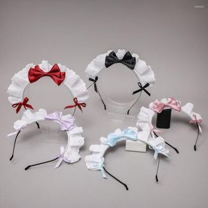 Festmasker anime lolita piga spets båge huvudkläder cosplay söt tjej kostym hår pannband accesion prop