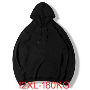 Men's Hoodies Sweatshirts Autumn Winter long-sleeved men's plus size Bla shirt loose round ne Solid you trend 9XL 10XL 11XL 12XL 180KG G221011