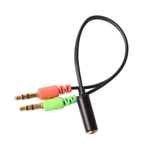 Audio Splitter Headset Adapter Cable 3.5mm Headphone 2 Male to 1 Female Aux Cord For Mobile Phone Computer PC