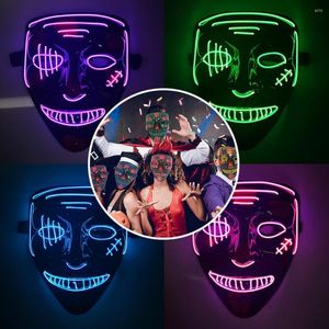 Party -Masken LED Maske Halloween Masque Masquerade Carnival Club Beleuchtung Leuchtendes Festival Gl￼hen Cosplay -Kost￼m