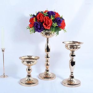 Candle Holders Flower Vases Gold Stand Home Holder Decoration Metal Event Party Road Lead Wedding Centerpiece Flowers Rack