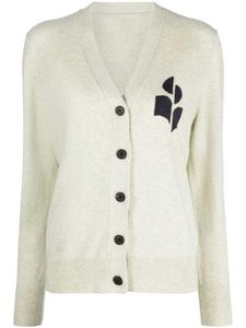 Французская французская Isabel Marant Women Classic Button Cardigan Wool Cotton Bellend Designer Sweater Свитер с длинными рукавами