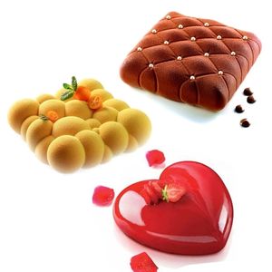 Bakvormen ontwerpen siliconen cake mal franse dessert mousse mold ronde hartvormige vormen pan keuken bakware gereedschap