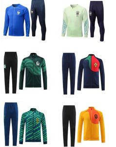 Soccer Sets/Tracksuits 2022 Mexico Teams Soccer Tracksuits Sets Tranning Suirts Tops And Pants Brazil Jacket suit Long Sleeves Full zip