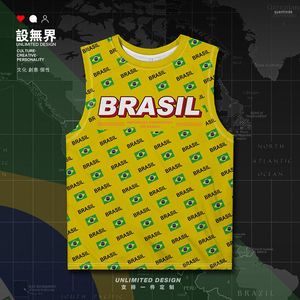 Men's Tank Tops Brazil Brazilian BRA Brasil Quick Dry Men's Top Vest Clothing Fashion Running Basketball Sports Beach Summer