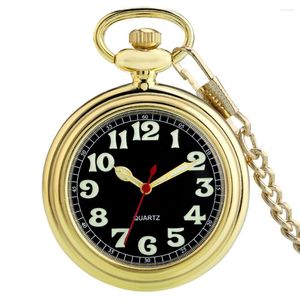 Карманные часы Noctilucent флуоресцентные открытые лица арабские цифры кварцевые часы