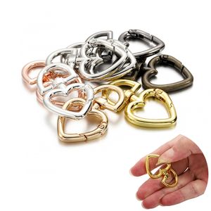Makingjewelry Odkrycia komponenty brzoskwiniowy kształt serca metalowe sprężynowe haczyki karabinowe złącza pierścieniowe dla majsterkowiczów j