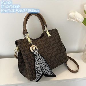 Wholesale factory ladies shoulder bags 3 styles Western ribbon bow underarm bag retro letter printed handbags multi-layer contrast leather sweet handbag 1826#