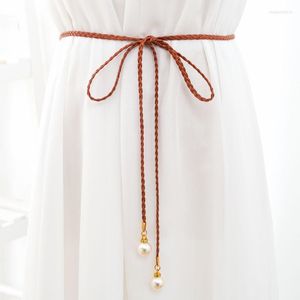 Belts Boho Vintage Cummerbunds Female Belt Thin String Rope Women's Accossery Elegent Dress Bride Wedding Waistbands Lady