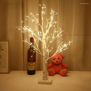 مصابيح طاولة المنزل المناظر الطبيعية الشجرة البتوش ضوء المتوهج ليلة الفرع ليلا مناسبة لتزيين يوم سنة الإضاءة عيد الميلاد