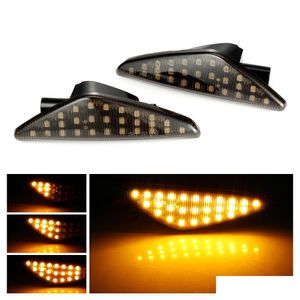 ターンブレーキライト10PCS LEDダイナミックサイドマーカーターンシグナルライトシーケンシャルブランカーフェンダーFORBM-W X5 E70 X6 E71 E72 X3 F25 AMBER DR DHRHK