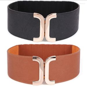 Belts 67cm Female Rotating Lock Waistband Wide Elastic Belt For Women Band Waist Stretch Cinch Dress Coat Clothing Decorations