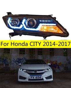 Estilo do carro lâmpada de cabeça para honda city led farol 14-18 faróis cidade drl sinal volta feixe alto luzes diurnas