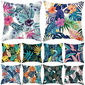 Pillow Tropical Plant Green Leaves Floral Pillowcase Decorative Covers For Sofa DIY Printed Chair Car Home Decor