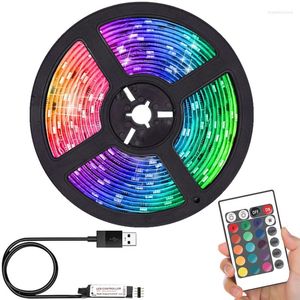 Tiras de tira luzes LED LUZES 5V USB RGB 2835 Bluetooth Control Diodo de fita de fita de lâmpada flexível para festival Decoração de mesa de TV Luces Fita