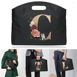 BROCT CASES LETTER A-Z Tryckt portfölj Business Handbag Laptop File Storage Bag Fashion Conference Dokument Portable Office Totes Case