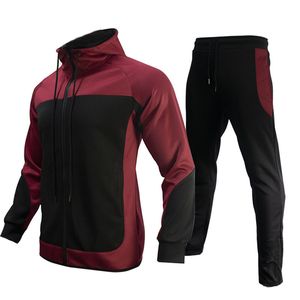 Agasalho masculino para meninos Conjunto de moletom solto manga comprida Jaqueta de algodão com zíper com calças joggers roupas esportivas de grife roupas de corrida tamanho 3XL