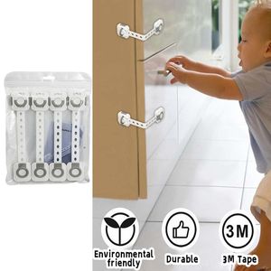 아기 자물쇠 래치# 4 PCS 어린이를위한 보안 보호 문 ER 상품을위한 가정 안전 아동 장벽 221012