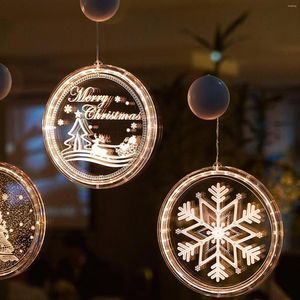 Weihnachtsdekorationssauger hängend hängendes leichte Acryl -Dekorationsplattenbatterie -Party Fensterdekoration für Outdoor / Innenräume