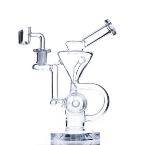 Hookahs Heady Glass Bong Recycler Dabber Rig Percolator Oil Rigs Water Bongs Dabbers Pipes 8 tum 14mm Joint Quartz Banger eller 14,4 mm Man Bowl Factory grossist