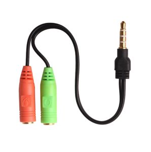 Headphone Adapter Cable 3.5mm Stereo Audio 1 Male to 2 Female Y Splitter Microphone Cord Aux Converter