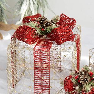 Рождественские украшения Год Золотой Железный Подарочная коробка с 3 частями магазины окна декоративные украшения торгового центра