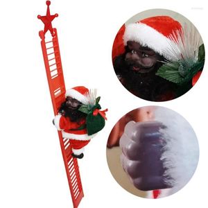 Christmas Decorations 2022 Children's Toy Black Red Ladder Electric Santa Claus Parties Gifts Pendant Supplies Drop