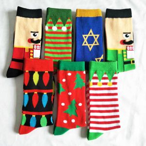 Мужские носки смешные рождественские серии елок узор хлопчатоте