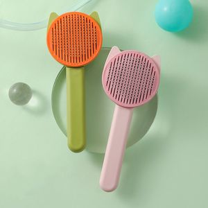 Dog Grooming Brushes Stainless Steel Pets Comb Self Cleaning Remove Hair Brush Dogs Hair Dematting Combs