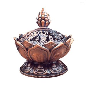 Koku lambaları Kutsal Tibet Lotus Tasarlanmış Tütsü Brülör Çinko Alaşım Bronz Mini Mini Metal Zanaat Ev Dekoru 3 Renk