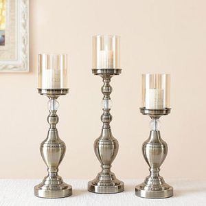 Candle Holders Iron Wedding Holder Candlestick Glass Ball Crystal Candelabra Centerpieces Home Decoration Accessories Modern Art