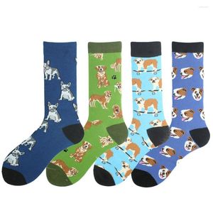 Skarpetki męskie Calf Crew Funny Dog Nowość Dachshund Pug Puppy Cotton Drop Ship