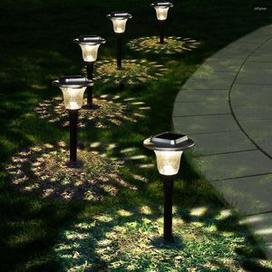 2PC/4PC Solar Lawn Light LED Spotlight Integrated Outdoor Waterproof Ground Plug Colorful Warm White Garden