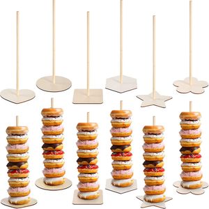 Party Supplies Wood Donut Stativs Bagels Display Holder For Baby Shower Wedding Birthday Table Decorations XBJK2210