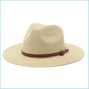 넓은 가슴 모자 여성 남성 여름 모자 모자 St Sun Hats 남성 남성 남성 넓은 챙 모자 재즈 파나마 캡 여자 야외 여행 Sunhat Beach DHR2K