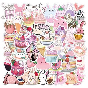 50Pcs Cute pink Rabbit Waterproof Vinyl Stickers Decals for Laptop Water Bottles Bike Skateboard Luggage Computer Toy Phone Snowboard DIY for Kids Girls Teens HT064