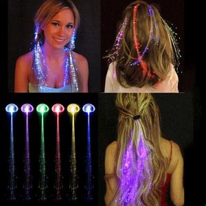 Party bevorzugt farbenfrohe leuchtende blinkende Faser Zöhne Haar LED LED Wire Braid Bars Prom Lieferungen Neujahrsfeier Weihnachten geflochtenes Dekor