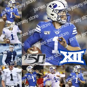 Abbigliamento da football universitario americano Maglia da calcio BYU Cougars Dallin Holker Gunner Romney Samson Nacua Isaac Rex Chaz Ah You Drew Jensen D'Angelo Mandell Earl Tuioti-M