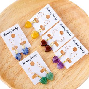 Natural Crystal Pendant ￶rh￤ngen Charm Heart Shaped Ear Studs Women's Party Decoration Fashion Jewelry Accessories