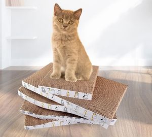 Corrugated cardboard cat scratching board scratchers cats scratch pad box pet toy white claw teeth grinding board Non flaking bite resistant toys