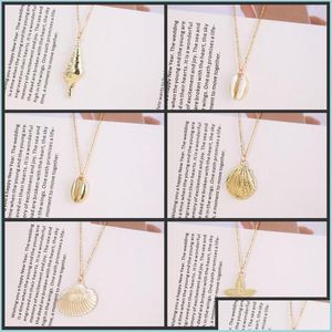 Pendant Necklaces Shell Starfish Men Women Necklace Jewelry Retro Stainless Steel Chain Fashion Collarbone Pendant Necklaces Beach H Dhzpr