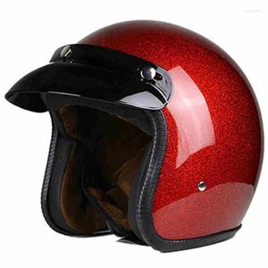 Caschi moto ABS Open Women Femme 3/4 Chopper Bike Helmet Face Vintage