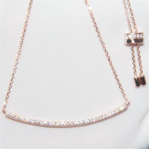 Pendant Necklaces Fashion S925 Sterling Silver Necklace Women's Diamond Line Clavicle Chain Simple Jewelry Gifts