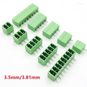 Belysningstillbehör 10st KF2EDG 3,5 mm/3,81 mm pluggbara PCB -terminalblock krökt nål Stift 2/3/4/5/6/7/8p grönt anslutning