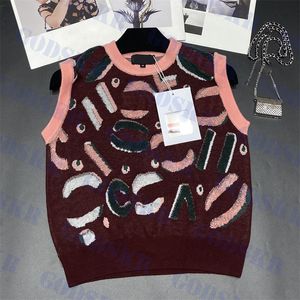 ブランドロゴタンクレディース Tシャツ服ファッションニットキャミソールベスト女性のためのハイエンドセーター