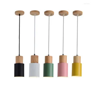 Pendant Lamps Nordic E27 Lights Modern Wooden Hanging Lamp Restaurant Coffee Living Dining Room Bedroom Home Decor Lighting Fixture