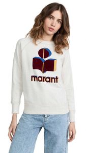 Nuovo maglione girocollo di Isabels Marants con cappuccio tridimensionale floccato con ombra, maglione casual da donna