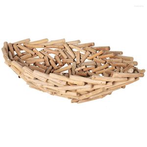 Plates Driftwood Handmade Wooden Round Fruit Plate Storage Basket Candy Home Decoration Shootings Props