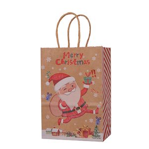 Decorazioni natalizie 6 Stili Merry Xmas Bag Sacchetti regalo in carta per spuntini natalizi Imballaggio regalo