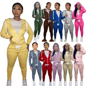 Damen Designer Trainingsanzüge 2022 Langarm Hoodies Zweiteiliges Set Kapuzenreißverschluss Hemd Hosen Outfits Jogging Sportanzug Mode Briefdruck Sportbekleidung K10426